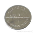 Coin Button-cell Battery with Pin, 3V Nominal Voltage and 220mAh Nominal Capacity